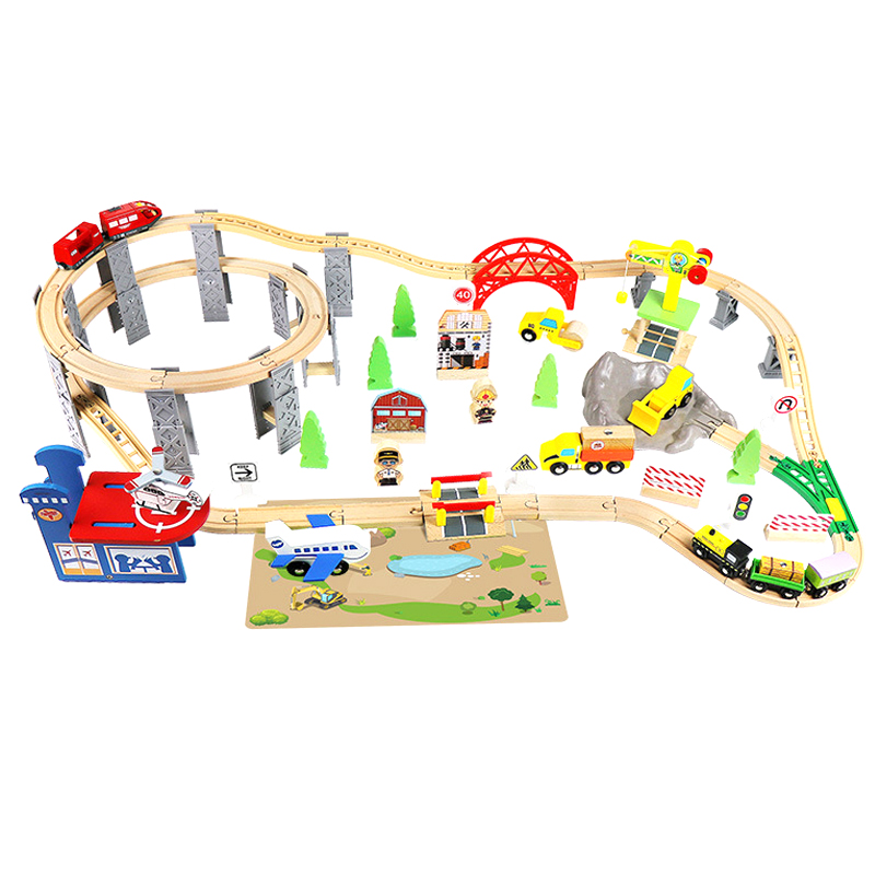 Wooden Train Track Spiral Viad - đánh giá và giá Toy Train Track Set