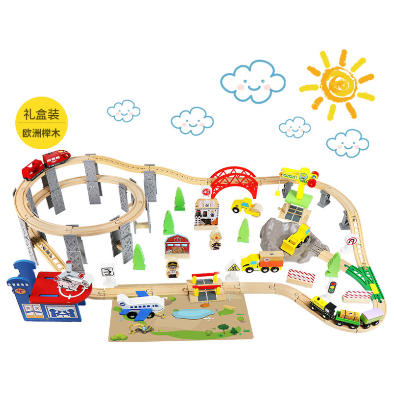 Wooden Train Track Spiral Viad - đánh giá và giá Toy Train Track Set
