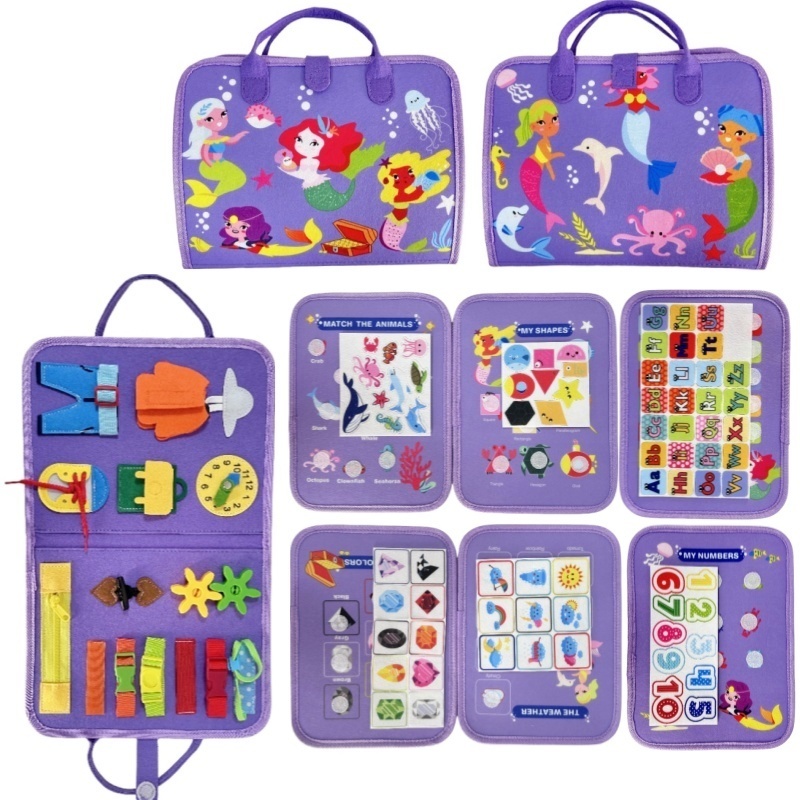 Mermaid Felt Quiet Busy Board  - đánh giá và giá Kids Zip Toys