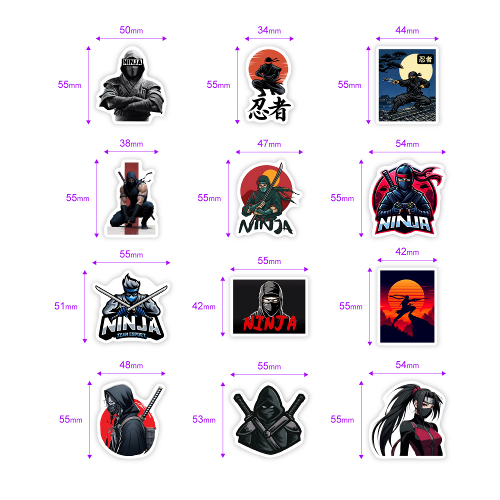 Cartoon Japanese Ninja Sticker - đánh giá và giá Kids Toys Laptop