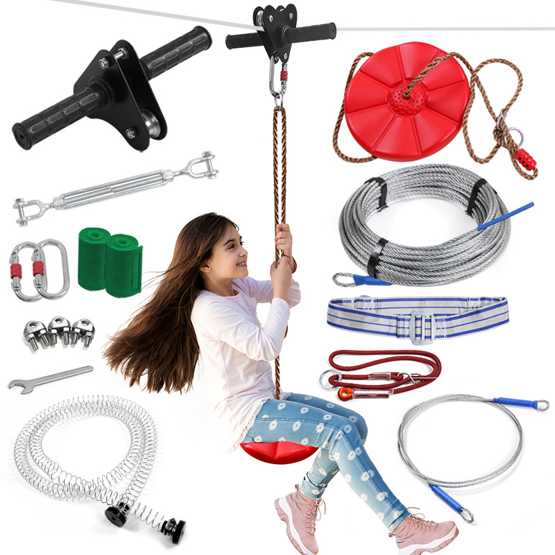 Kids Zipline Kit with Disc Swi - đánh giá và giá Kids Zip Toys