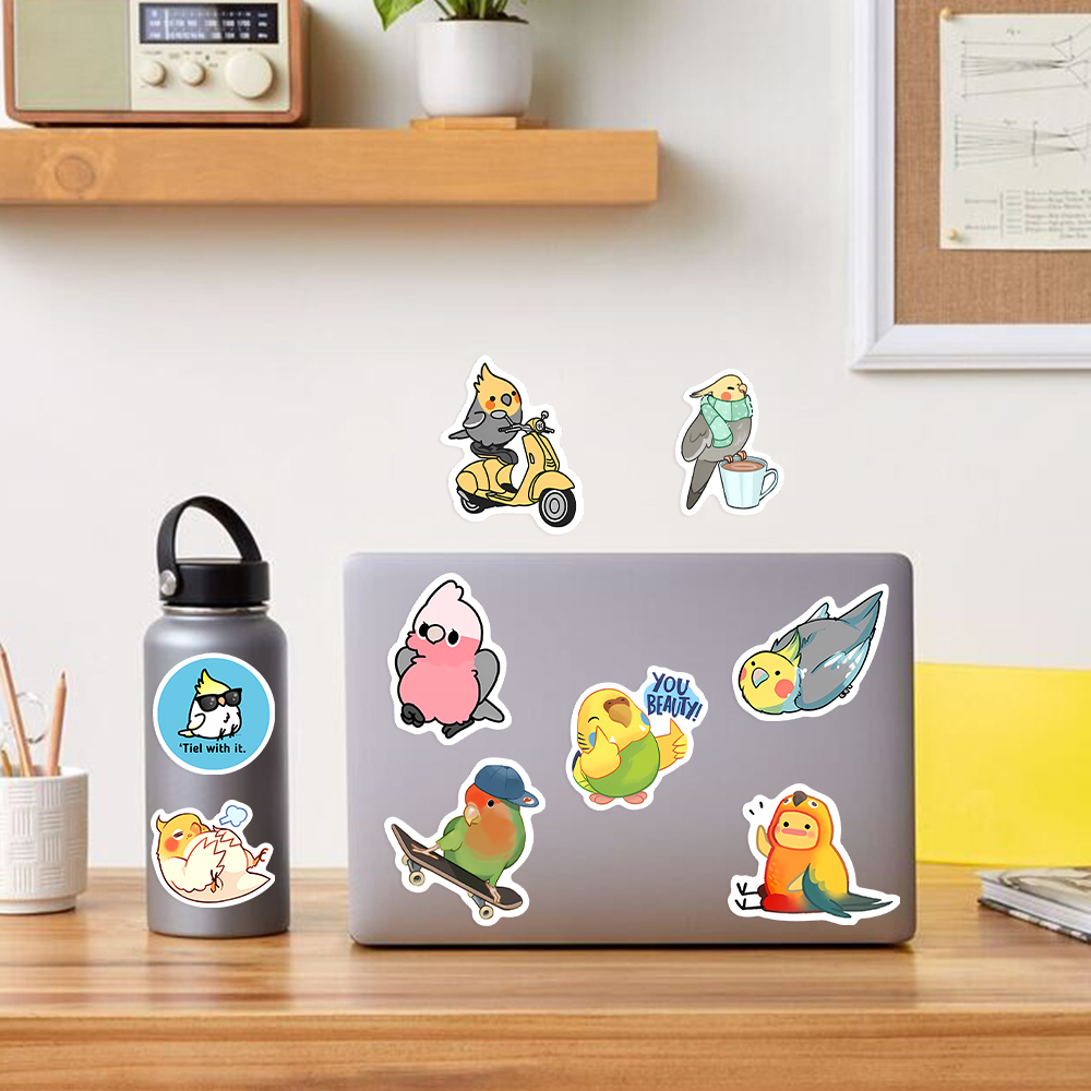 Cute Cartoon Parrot Stickers B - đánh giá và giá Kids Toys Laptop