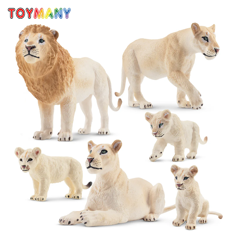 6Pcs Simulation White Lion Fam - đánh giá và giá Kids Toys Variety
